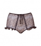 Bring instant romantic appeal to your lingerie favorites with these vintage-style French briefs from Chantal Thomass - Ruffled sides, bow detail at high waist, allover animal print - Perfect under virtually any outfit or paired with a matching bra for stylish lounging