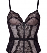 Lace-laden and ultra seductive, this torsolette from Elle MacPherson Intimates brings a sexy touch to any look - Underwire, padded three-quarter cups with lace overlay and bow, adjustable straps, boning, back hook and eye closures - Perfect under sleek cocktail dresses or with matching panties for sultry lounging