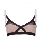 Spearheading the innerwear-as-outerwear trend, VPLs easy to layer pieces offer a fashion-forward alternative to lingerie - Two-tone multi-strap front with multicolored soft half-cups, adjustable straps - Pair with matching panties for stylish lounging or under a low-cut sleeveless top