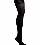 Simple and chic, Fogals opaque black stay up thigh-high stockings are an easy way to add a seductive edge to your outfit - Opaque, chic stretch stay up border, nude heel, reinforced toe - A must-have essential for day and evening alike