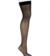 Simple and sheer, Fogals black thigh-high stockings are a chic way to add a seductive edge to your outfit - Sheer, crafted in an extra durable stretch yarn, soft smooth border, invisible heel, reinforced toe - Ideal for wearing with a garter belt - Pair with pencil skirts or flirty cocktail dresses