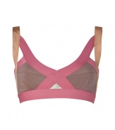 Spearheading the innerwear-as-outerwear trend, VPLs easy to layer pieces offer a fashion-forward alternative to lingerie - Two-tone crisscrossed multi-strap front with soft full-cups, adjustable wide straps, elasticized band - Pair with matching panties for stylish lounging or under a low-cut sleeveless top