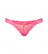 Lace-laden and ultra sweet, this thong from Elle MacPherson Intimates brings a sexy touch to any look - Lace front with double bow detailing, sheer sides - Perfect under virtually any outfit