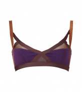 Spearheading the innerwear-as-outerwear trend, VPLs easy to layer pieces offer a fashion-forward alternative to lingerie - Two-tone multi-strap front with multicolored soft half-cups, adjustable straps - Pair with matching panties for stylish lounging or under a low-cut sleeveless top