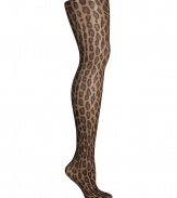 Eye-catching and bold with a thigh-high leopard print, Fogals sheer stockings lend a wild edge to any outfit - Sheer, comfortable stretch waistband, cotton gusset, nude heel, reinforced toe - Wear for cocktails with your favorite Little Black Dress