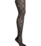 Made from soft merino wool with allover ornamental patterning, Fogals two-tone tights set an eye-catching foundation for cool weather looks - Semi-opaque, comfortable knit waistband, knitted-in heel and toe - Perfect for wearing with sleek tailored dresses and edgy leather jackets