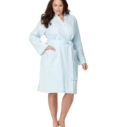 Transport yourself to the spa with this lightweight waffle knit robe by Charter Club.