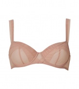 With a seductive fit and d?colletage-enhancing padded cups, this Chantal Thomass bra will help turn up the heat - Soft cups, draped sweetheart overlay, solid nude bra with sheer nude overlay, wide adjustable straps, back hook and eye closure - Perfect under a low cut cocktail dress or with matching panties for stylish lounging