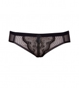 Lace-laden and ultra sultry, these briefs from Elle MacPherson Intimates bring a sexy touch to any look - Sheer lace front with bow detailing, solid black wide band at waist - Perfect under virtually any outfit