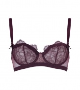 Turn up the heat with this ultra luxe lace bra from La Perla - Balconette style, cleavage-enhancing cups, adjustable straps, lace overlay, lace trim on d?colletage - Perfect under any outfit or for stylish lounging in the boudoir