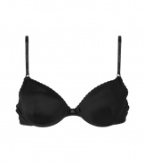 Turn up the heat in this super sexy push-up bra from D&G Dolce & Gabbana - Adjustable straps with logo detail, padded cups, scalloped trim, front bow detail - Pair with matching panties or chemise for a sexy lounge look