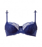 Lace-laden and ultra romantic, this thong from Elle MacPherson Intimates bring a sexy touch to any look - Contouring cups with lace overlay and bow, adjustable thin straps with bow, back hook and eye closure - Perfect under virtually any outfit