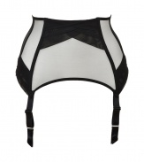 Turn up the heat with this ultra-flattering garter belt from Chantal Thomass - Figure-enhancing high waisted silhouette, layered detailing at waistline and hips, adjustable belts, vintage styling - Pair with a matching bra and panties for seductive lounging or wear under a retro-inspired frock