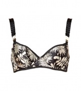 Stella McCartney brings her high fashion aesthetic to intimates with delicate vintage detailing and subtly sexy cuts - Printed silk, ruffle trim, contour cups, vintage-inspired wide straps, back hook and eye closure - Wear under a silk blouse with a figure-hugging pencil skirt and heels