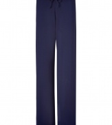 Amp up your leisure-ready style with these luxe jazz pants from La Perla - Drawstring waist, loose fit, slightly flared leg - Pair with a tee, a slim hoodie, and ballet flats