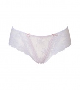 Sweet and sexy hipster panties in fine white and rose synthetic fiber - Designed by supermodel Elle MacPherson in hot culotte style with comfortable, wide waistband - Features luxe-lace look, cute bows and satin ribbon - Fits under most outfits for a sophisticated, seductive touch  - Pair with matching bra for complete look