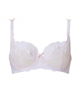 Stylish bra made ​.​.of fine, white and ros? synthetic fiber designed by supermodel Elle MacPherson - Luxurious bra in elegant lace-look - Features 3/4 cups, underwire and wide-set straps for a flattering, supportive look - Details include sweet bows, satin ribbon and lace - Looks great under most outfits and with matching panties