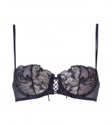 Turn up the heat in this ultra-luxe lace-up bra from La Perla - Lace-up front detail, lace overlay, underwire, d?colletage-enhancing shape, adjustable wide set straps, back hook and eye closure - Perfect under a low cut sheath dress or paired with matching panties for stylish lounging