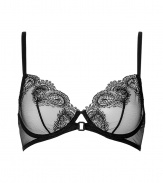 Sultry black lace-trim soft cup bra - Turn up the heat in the boudoir with this sexy bra - Gorgeous feather lace detail and kittenish yet comfortable fit - Perfect under any outfit - Made by La Perla, the high-end lingerie company loved by A-list celebrities