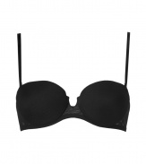 Feel sexy and confident in this luxe d?colletage-enhancing bra from La Perla - Balconette style, underwire, adjustable straps, front V-cut out, back hook and eye closure - Pair with matching panties