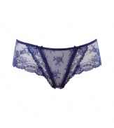 Lace-laden and ultra romantic, these boy briefs from Elle MacPherson Intimates bring a sexy touch to any look - Sheer lace front with bow detailing, solid blue wide band at hips - Perfect under virtually any outfit