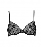 Sexy black crochet lace underwire bra - This sultry yet sweet bra is perfect under any outfit - Adorable crochet lace detail and comfortable yet flattering fit - Made by high-end intimate apparel brand Kiki de Montparnasse