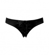 Super chic black tuxedo panty from Kiki de Montparnasse - Turn up the heat in these cheeky-cool panties - Adorable button-up front with tuxedo-inspired ruffles - Perfect under your clothes or on its own in the boudoir