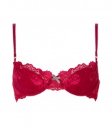 Super sexy The Spree Rumba red contour bra from Elle MacPherson Intimates - Red floral lace and delicate bow details make this bra perfect for a special occasion or everyday wear - Underwire fit with half-cups - Turn up the heat with this steamy bra