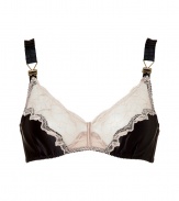 Stella McCartney brings her high fashion aesthetic to intimates with delicate vintage detailing and subtly sexy cuts - Black silk and lace with soft cups and vintage-inspired wide straps, back hook and eye closure - Wear under a silk blouse with a figure-hugging pencil skirt and heels