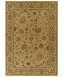 Evoking the strong look of ancient Tabriz rug designs, the Premier area rug from Dalyn is woven with intricate floral medallions in soft ivory. Made in Egypt of durable polypropylene and shimmering polyester fibers, it provides any room with captivating texture and added dimension.