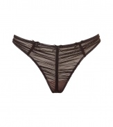 Luxurious thong in a fine black and nude colored synthetic blend - especially comfortable thanks to the spandex content - elegantly gathered, with cute little bows - slim waistband - perfect, elastic fit - a brilliant mix of sexy and romantic - fits under (almost) all outfits