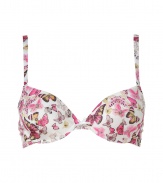 Turn up the heat with this ultra-sexy bra from D&G Dolce & Gabbana - Padded cups, all-over butterfly print, adjustable straps - This bra is perfect under any outfit or on its own for stylish lounging