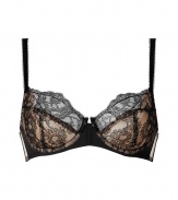 Stylish bra made ​.​.of fine, black synthetic  - Luxurious bra in a lace look - With nude-colored soft cups for a dream d?collet? - With narrow, adjustable straps - Best when you want to set off a wide neckline - Perfect, snug fit - Looks sexy AND elegant at the same time - Goes under all dark, not too tight outfits