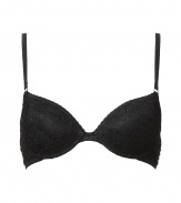 Stylish bra made ​.​.of fine, black stretch nylon - Luxurious bra in a lace look - Padded push up cups and slim, length-adjustable outer straps - Hook closure - Best for wider necklines - Perfect, snug fit - Magically makes a dream d?collet? - Elegant, sexy, seductive - Fits under (almost) all outfits