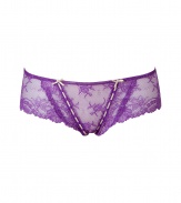 Stylish brief in fine polyamide synthetic blend - An elegant and sexy purple panty from supermodel designer Elle Macpherson - Soft stretch material feels great against the skin - Luxe lace look, satin ribbon V detail, tiny bows - Classic boy cut offers modest coverage - Wear beneath just about anything