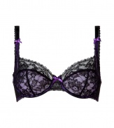 Super sexy jet and purple Cupcake underwire bra by Elle Macpherson - This supermodel-approved underwire bra is sultry with a fun vintage feel thats both naughty and nice - Polyamide bra with slim adjustable straps - Looks great under most outfits