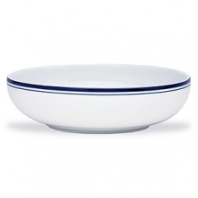 Tasteful and tailored blue banded dinnerware inspired by the unique Copenhagen neighborhood of Christianshaven from Dansk. Pasta bowl is 8 in diameter.