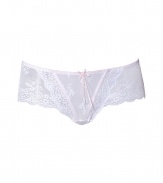 Stylish slip in fine pale rose synthetic fiber - outstandingly comfortable due to stretch content - model Dentelle by designer and top model Elle MacPherson - hip culotte shape with pleasantly broad waistband - luxurious boudoir lace optic with floral pattern - cute bow - pleasantly broad waistband - perfect snug fit - stylish, sexy, seductive - fits under almost all outfits