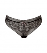 Super sexy Meet Me at the Metro charcoal lace thong - Elegant supermodel-approved lace thong made of Polyamide and Elastane - Comfortable and sultry - Vintage-inspired lace with bow detail - Perfect under every outfit