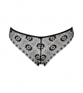 Sultry black crochet lace panty - These sexy and sweet panties are perfect under any outfit - Adorable crochet detail and flattering fit - Made by high-end intimate apparel brand Kiki de Montparnasse