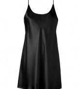 Sophisticated black silk chemise - This simple yet sexy chemise is comfortable and boudoir-ready - Clean and classic shape in luxurious black silk  - Made by La Perla, the high-end lingerie company loved by A-list celebrities