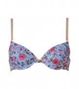 Turn up the heat with this ultra-sexy bra from D&G Dolce & Gabbana - Padded cups, all-over floral print, adjustable straps - This bra is perfect under any outfit or on its own for stylish lounging