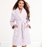 Part of Charter Club's Spa Collection, the Short Luxe terry robe features folded cuffs and a front pocket on each side.