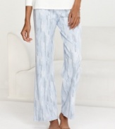 Warm and cozy with a fun print. Alfani's Brushed Jersey pants are a great choice for lounging around all day and night.