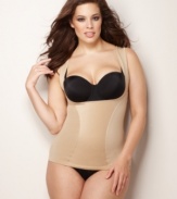 Create a sleek hourglass figure with the targeted torso control of this torsette by Flexees. Soft, non-binding, moisture-wicking outer fabric provides firm control that's elastic-free. Style #1866