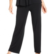 Relax in the comfy stretchiness of DKNY's long pajama pants.