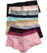 The signature comfort and fit of Jockey is enhanced even further with the beautiful prints and captivating colors of the Preferred by Rachel Zoe modal boyshort. Style #2009