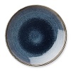 Subtle gradations of blue and beige make each piece of this glazed dinnerware unique and alluring.