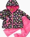 This colorful baby girl's windsuit by Penelope Mack will keep her protected from the elements in sweet style.