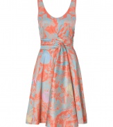 Infuse your look with spring-ready style with this ultra-feminine frock from Cacharel - Round neck, sleeveless, fitted bodice with pleat-detailed wide waistband, full skirt, all-over print, concealed back zip closure - Pair with statement sandals and a leather clutch